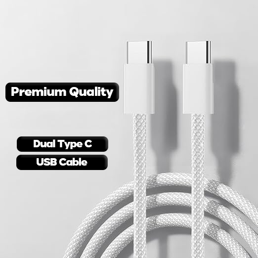 1M USB C to USB C Cable, 2 Pack Fast Charging 3A Lead Nylon Braided Cable (3.3ft 60W)